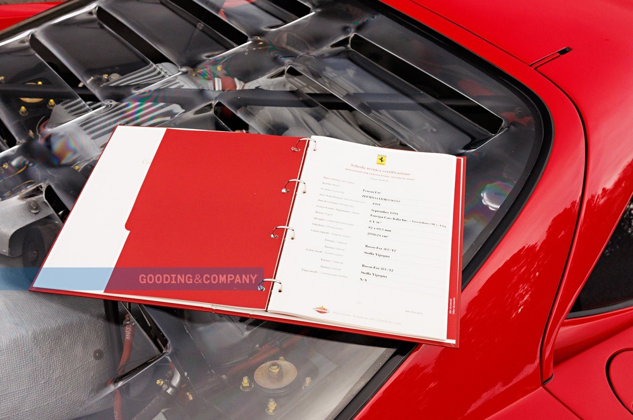 Ferrari F40 1991 all'asta Gooding &amp; Company ad Amelia Island 2022