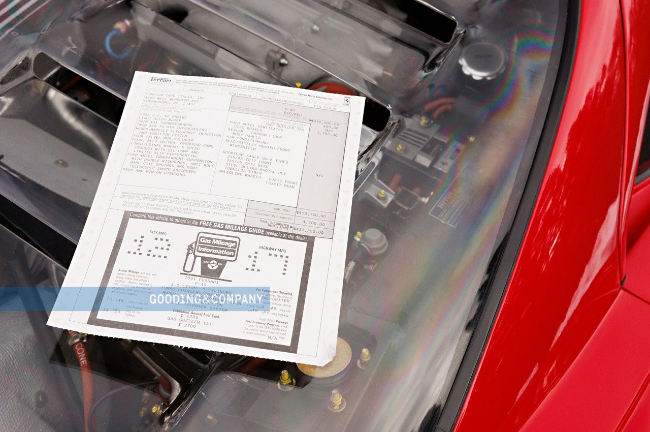 Ferrari F40 1991 all'asta Gooding &amp; Company ad Amelia Island 2022